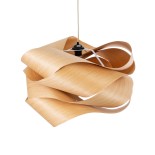 GloboStar® SARDIGNA 02180 Boho Κρεμαστό Φωτιστικό Καπέλο Μονόφωτο 1 x E27 IP20 Καφέ Ξύλο - Μ60 x Π60 x Υ30cm