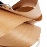 GloboStar® SARDIGNA 02180 Boho Κρεμαστό Φωτιστικό Καπέλο Μονόφωτο 1 x E27 IP20 Καφέ Ξύλο - Μ60 x Π60 x Υ30cm