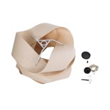 GloboStar® SARDIGNA 02181 Boho Κρεμαστό Φωτιστικό Καπέλο Μονόφωτο 1 x E27 IP20 Μπεζ Ξύλο - Μ60 x Π60 x Υ30cm