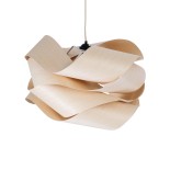 GloboStar® SARDIGNA 02181 Boho Κρεμαστό Φωτιστικό Καπέλο Μονόφωτο 1 x E27 IP20 Μπεζ Ξύλο - Μ60 x Π60 x Υ30cm