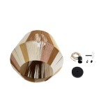GloboStar® SALERNO 02187 Boho Κρεμαστό Φωτιστικό Πλέγμα Μονόφωτο 1 x E27 IP20 Μπεζ & Καφέ Σχοινί - Μ50 x Π50 x Υ50cm