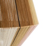 GloboStar® SALERNO 02187 Boho Κρεμαστό Φωτιστικό Πλέγμα Μονόφωτο 1 x E27 IP20 Μπεζ & Καφέ Σχοινί - Μ50 x Π50 x Υ50cm