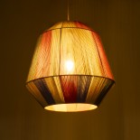 GloboStar® SALERNO 02188 Boho Κρεμαστό Φωτιστικό Καμπάνα Μονόφωτο 1 x E27 IP20 Πολύχρωμο Βαμβακερό Νήμα - Μ50 x Π50 x Υ50cm