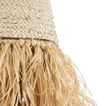 GloboStar® LETA 02189 Boho Κρεμαστό Φωτιστικό Καμπάνα Μονόφωτο 1 x E27 IP20 Μπεζ Raffia - Μ34 x Π34 x Υ70cm