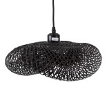 GLOBOSTAR® MEXICO 02200 Boho Κρεμαστό Φωτιστικό Οροφής με Ντουί 1 x E27 AC 220-240V IP20 - Μαύρο - Μ40 x Π30 x Υ13cm