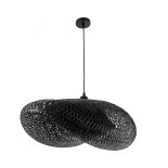 GLOBOSTAR® MEXICO 02202 Boho Κρεμαστό Φωτιστικό Οροφής με Ντουί 1 x E27 AC 220-240V IP20 - Μαύρο - Μ85 x Π50 x Υ30cm