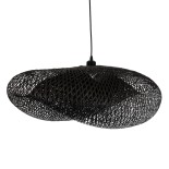 GLOBOSTAR® MEXICO 02202 Boho Κρεμαστό Φωτιστικό Οροφής με Ντουί 1 x E27 AC 220-240V IP20 - Μαύρο - Μ85 x Π50 x Υ30cm