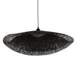 GLOBOSTAR® MEXICO 02202 Boho Κρεμαστό Φωτιστικό Οροφής με Ντουί 1 x E27 AC 220-240V IP20 - Μαύρο - Μ85 x Π50 x Υ30cm