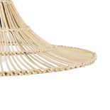 GloboStar® PALERMO 02208 Boho Κρεμαστό Φωτιστικό Καμπάνα Μονόφωτο 1 x E27 IP20 Μπεζ Ρατάν - Μ60 x Π60 x Υ20cm