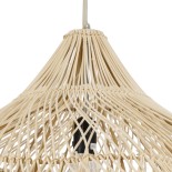 GloboStar® ADEJE 02211 Boho Κρεμαστό Φωτιστικό Καμπάνα Μονόφωτο 1 x E27 IP20 Μπεζ Ρατάν - Μ80 x Π80 x Υ55cm