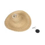 GloboStar® ESPARGOS 02214 Boho Κρεμαστό Φωτιστικό Πλέγμα Μονόφωτο 1 x E27 IP20 Μπεζ Ξύλο - Μ70 x Π70 x Υ35cm