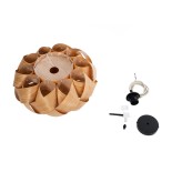 GloboStar® SARDIGNA 02217 Boho Κρεμαστό Φωτιστικό Καπέλο Μονόφωτο 1 x E27 IP20 Καφέ Ξύλο - Μ40 x Π40 x Υ20cm