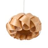 GloboStar® SARDIGNA 02217 Boho Κρεμαστό Φωτιστικό Καπέλο Μονόφωτο 1 x E27 IP20 Καφέ Ξύλο - Μ40 x Π40 x Υ20cm