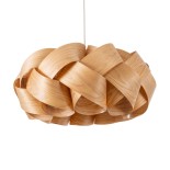 GloboStar® SARDIGNA 02218 Boho Κρεμαστό Φωτιστικό Καπέλο Μονόφωτο 1 x E27 IP20 Καφέ Ξύλο - Μ60 x Π60 x Υ30cm