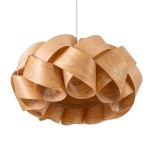 GloboStar® SARDIGNA 02218 Boho Κρεμαστό Φωτιστικό Καπέλο Μονόφωτο 1 x E27 IP20 Καφέ Ξύλο - Μ60 x Π60 x Υ30cm