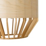 GloboStar® GALIA 02220 Boho Κρεμαστό Φωτιστικό Πλέγμα Μονόφωτο 1 x E27 IP20 Μπεζ & Καφέ Ξύλο - Μ30 x Π30 x Υ40cm