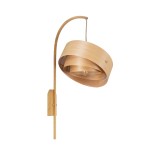GloboStar® KALAMA 02223 Boho Φωτιστικό Τοίχου - Απλίκα Μονόφωτο 1 x E27 AC220-240V IP20 - Μ30 x Π40 x Υ70cm - Μπεζ Ξύλινο Μπαμπού Πλέγμα - 5 Χρόνια Εγγύηση