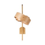 GloboStar® KALAMA 02223 Boho Φωτιστικό Τοίχου - Απλίκα Μονόφωτο 1 x E27 AC220-240V IP20 - Μ30 x Π40 x Υ70cm - Μπεζ Ξύλινο Μπαμπού Πλέγμα - 5 Χρόνια Εγγύηση