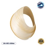 GloboStar® SALREL 02224 Boho Φωτιστικό Τοίχου - Απλίκα Μονόφωτο 1 x E27 AC 220-240V IP20 - Μ30 x Π22 x Υ38cm - Μπεζ Λεπτό Φύλλο Ξύλου Πλέγμα
