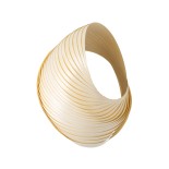 GloboStar® SALREL 02224 Boho Φωτιστικό Τοίχου - Απλίκα Μονόφωτο 1 x E27 AC 220-240V IP20 - Μ30 x Π22 x Υ38cm - Μπεζ Λεπτό Φύλλο Ξύλου Πλέγμα