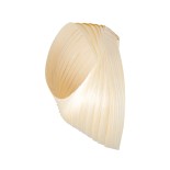 GloboStar® SALREL 02224 Boho Φωτιστικό Τοίχου - Απλίκα Μονόφωτο 1 x E27 AC 220-240V IP20 - Μ30 x Π22 x Υ38cm - Μπεζ Λεπτό Φύλλο Ξύλου Πλέγμα