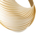 GloboStar® SALREL 02224 Boho Φωτιστικό Τοίχου - Απλίκα Μονόφωτο 1 x E27 AC 220-240V IP20 - Μ30 x Π22 x Υ38cm - Μπεζ Λεπτό Φύλλο Ξύλου Πλέγμα