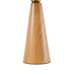 GloboStar® KAUAI 02229 Boho Επιτραπέζιο Φωτιστικό Πορτατίφ Μονόφωτο 1 x E27 IP20 Μπεζ Ξύλο με Μπεζ Ύφασμα - Μ38 x Π30 x Υ48cm