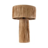 GloboStar® NASSAU 02233 Boho Επιτραπέζιο Φωτιστικό Πορτατίφ Μονόφωτο 1 x E27 IP20 Καφέ Raffia - Μ37 x Π37 x Υ55cm