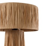 GloboStar® NASSAU 02233 Boho Επιτραπέζιο Φωτιστικό Πορτατίφ Μονόφωτο 1 x E27 IP20 Καφέ Raffia - Μ37 x Π37 x Υ55cm