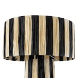 GloboStar® NASSAU 02234 Boho Επιτραπέζιο Φωτιστικό Πορτατίφ Μονόφωτο 1 x E27 IP20 Μπεζ & Μαύρη Raffia - Μ37 x Π37 x Υ55cm