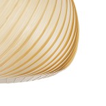 GloboStar® KAILANI 02242 Boho Κρεμαστό Φωτιστικό Οροφής Μονόφωτο 1 x E27 AC220-240V IP20 - Φ40 x Υ30cm - Μπεζ Λεπτό Φύλλο Ξύλου Καμπάνα