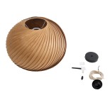 GloboStar® KAILANI 02243 Boho Κρεμαστό Φωτιστικό Καμπάνα Μονόφωτο 1 x E27 IP20 Καφέ Ξύλο - Μ40 x Π40 x Υ30cm