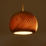 GloboStar® KAILANI 02243 Boho Κρεμαστό Φωτιστικό Καμπάνα Μονόφωτο 1 x E27 IP20 Καφέ Ξύλο - Μ40 x Π40 x Υ30cm