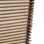 GloboStar® PALMA 02273 Boho Επιδαπέδιο Φωτιστικό Δίφωτο 2 x E27 AC220-240V IP20 - Μ34 x Π34 x Υ130cm - Καφέ Ξύλινο Μπαμπού Πλέγμα με Μπεζ Ύφασμα - 5 Χρόνια Εγγύηση