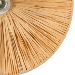 GloboStar® COLOMBO 02277 Boho Φωτιστικό Τοίχου - Απλίκα Μονόφωτο 1 x E27 AC 220-240V IP20 - Φ40 x Υ4.5cm - Μπεζ Καφέ Φυσική Ράφια Άχυρο Πλέγμα