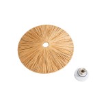 GloboStar® COLOMBO 02277 Boho Φωτιστικό Τοίχου - Απλίκα Μονόφωτο 1 x E27 AC 220-240V IP20 - Φ40 x Υ4.5cm - Μπεζ Καφέ Φυσική Ράφια Άχυρο Πλέγμα