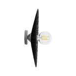 GloboStar® COLOMBO 02279 Boho Επιτοίχιο Φωτιστικό Απλίκα Μονόφωτο 1 x E27 IP20 Μαύρη Raffia - Μ40 x Π40 x Υ9cm