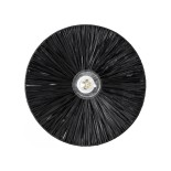 GloboStar® COLOMBO 02279 Boho Επιτοίχιο Φωτιστικό Απλίκα Μονόφωτο 1 x E27 IP20 Μαύρη Raffia - Μ40 x Π40 x Υ9cm
