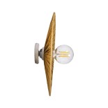 GloboStar® COLOMBO 02284 Boho Φωτιστικό Τοίχου - Απλίκα Μονόφωτο 1 x E27 AC 220-240V IP20 - Φ40 x Υ4.5cm - Μπεζ Καφέ Φυσική Ράφια Άχυρο Πλέγμα