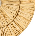 GloboStar® COLOMBO 02284 Boho Φωτιστικό Τοίχου - Απλίκα Μονόφωτο 1 x E27 AC 220-240V IP20 - Φ40 x Υ4.5cm - Μπεζ Καφέ Φυσική Ράφια Άχυρο Πλέγμα