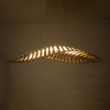 GLOBOSTAR® NANI 02285 Μοντέρνο Κρεμαστό Φωτιστικό Οροφής LED 36W 2880lm 120° AC 220-240V IP20 Φυσικό Λευκό 4500K - Lumileds SMD Chip - Μπεζ - Μ120 x Π48 x Υ18cm - 2 Χρόνια Εγγύηση