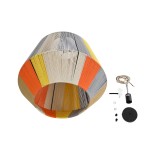 GLOBOSTAR® SALERNO 02289 Boho Κρεμαστό Φωτιστικό Οροφής με Ντουί 1 x E27 AC 220-240V IP20 - Πολύχρωμο - Μ50 x Π50 x Υ50cm