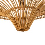 GloboStar® PALERMO 02308 Boho Φωτιστικό Οροφής Πλέγμα Μονόφωτο 1 x E27 IP20 Καφέ Ρατάν - Μ60 x Π60 x Υ36cm