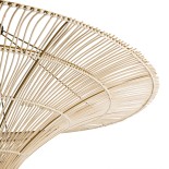 GloboStar® PALERMO 02309 Boho Φωτιστικό Οροφής Πλέγμα Μονόφωτο 1 x E27 IP20 Μπεζ Ξύλο - Μ150 x Π150 x Υ78cm