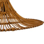 GloboStar® PALERMO 02310 Boho Κρεμαστό Φωτιστικό Καμπάνα Μονόφωτο 1 x E27 IP20 Καφέ Ρατάν - Μ60 x Π60 x Υ18cm