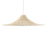 GLOBOSTAR® PALERMO 02311 Boho Κρεμαστό Φωτιστικό Οροφής με Ντουί 1 x E27 AC 220-240V IP20 - Μπεζ - Μ160 x Π160 x Υ45cm
