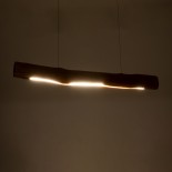 GLOBOSTAR® KATRINA 02320 Μοντέρνο Κρεμαστό Φωτιστικό Οροφής LED 24W 1920lm 120° AC 220-240V IP20 Φυσικό Λευκό 4500K - Lumileds SMD Chip - Καφέ - Μ10 x Π10 x Υ100cm - 2 Χρόνια Εγγύηση