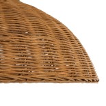 GloboStar® MALABO 02328 Boho Κρεμαστό Φωτιστικό Καμπάνα Μονόφωτο 1 x E27 IP20 Καφέ Ξύλο - Μ60 x Π60 x Υ31cm