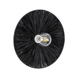 GloboStar® COLOMBO 02279 Boho Επιτοίχιο Φωτιστικό Απλίκα Μονόφωτο 1 x E27 IP20 Μαύρη Raffia - Μ40 x Π40 x Υ9cm