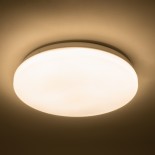 GloboStar® CELANO 61007 LED Πλαφονιέρα Οροφής Στρόγγυλη Φ26 20W 1800lm 120° AC 220-240V Αδιάβροχη IP54 Φ26 x Υ6cm Θερμό Λευκό 2700K - 3 Χρόνια Εγγύηση